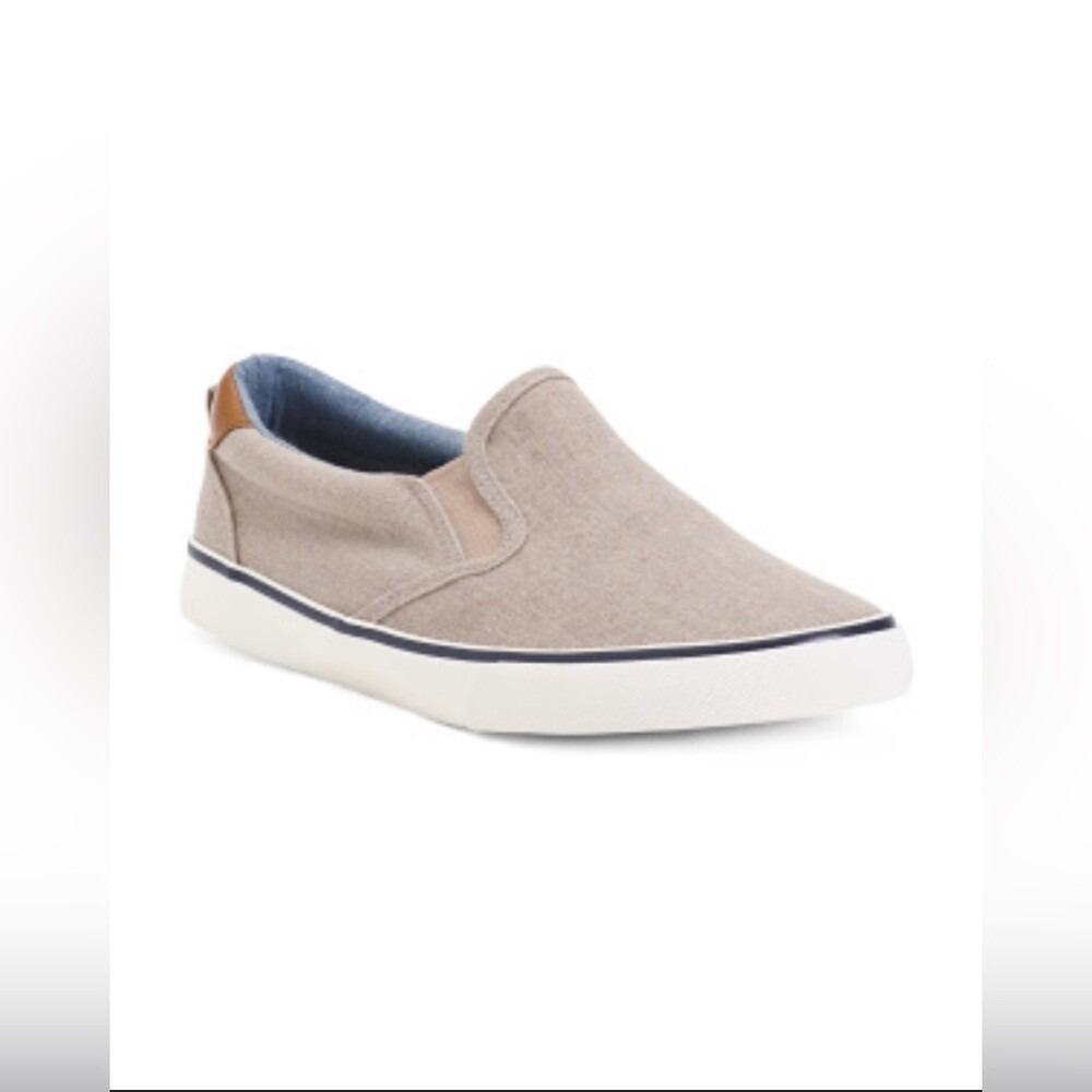 US Sports Kids Boys Canvas Slip On Sneakers Tan Brown Size 1